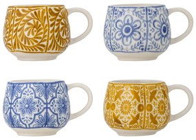 Cești albastre/portocalii 4 buc. pentru espresso din gresie 155 ml Milton – Bloomingville