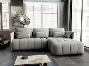 Colțar extensibil dumonde cu ladă de depozitare si sezut confortabil din spuma high-density, Malta Enjoy Silver II 235x185 cm