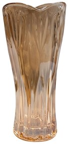 Vază de sticla cu linii sculptate