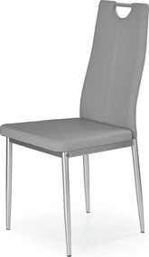 Scaun tapitat K202, gri/crom, piele ecologica/metal, 44X54X97 CM