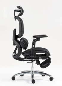 VIGOCHAIR ULTRA PRO ROLLER Scaun ergonomic, spatar reglare verticala, suport lombar cu masaj si incalzire, sezut translatie, cotiere 6D, suport picioare, Full Mesh, Negru