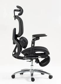 VIGOCHAIR ULTRA PRO ROLLER Scaun ergonomic, spatar reglare verticala, suport lombar cu masaj si incalzire, sezut translatie, cotiere 6D, suport picioare, Full Mesh, Negru