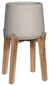 Ghiveci de flori Patt pe picioare înalte, culoare - gri antic, mai multe dimensiuni - PotteryPots mărimea: XXL - v. 27,3 cm, ⌀ 28,6 cm / v. 65 cm, ⌀ 43.5 cm