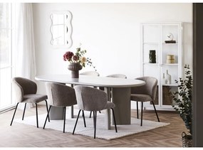 Oglindă Bosaro, pluș, alb, 80x54 cm