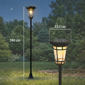 Outsunny Felinar solar set 2 buc. Lampă de podea reglabilă 180 cm cu 2 moduri de luminozitate, senzor de lumină, comutator, IP44 | Aosom Romania