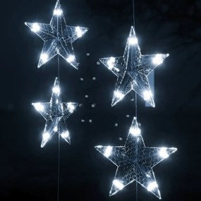 Instalatie lumini tip perdea stele 500 LED alb rece 8 functii 1, Alb rece, 500