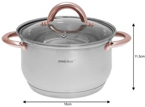Set oale si tigai Kinghoff KH 1765, 12 h, Inductie, Inox / Golden rose