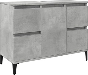 vidaXL Dulap de chiuvetă, gri beton, 80x33x60 cm, lemn prelucrat