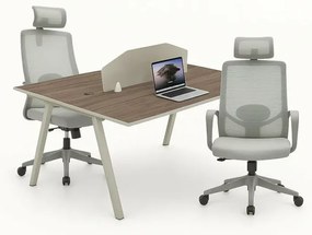 Set Birou operational, statie de lucru -  2 posturi cu dulapuri integrate mobile si scaun de birou ergonomic, reglabil, design modern și elegant ,calitate premium