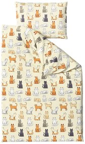 Lenjerie de pat din bumbac COLORED CATS BLEND crem Dimensiune lenjerie de pat: 70 x 90 cm | 140 x 220 cm