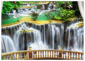 Tablou - Privire la cascade magice (70x50 cm)