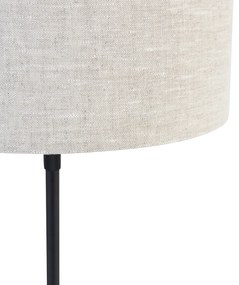 Lampa de masa neagra reglabila cu abajur gri deschis 35 cm - Parte