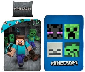 Minecraft Set miner cuvertură de pat și pătură polară