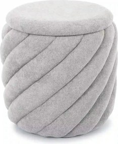 Taburet PELARO, gri, stofa clasica, 42x42x41 cm