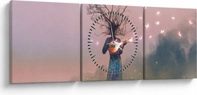 Tablou - Natura vie (cu ceas) (90x30 cm)