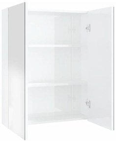 331525 vidaXL Dulap de baie cu oglindă, alb strălucitor, 60x15x75 cm, MDF