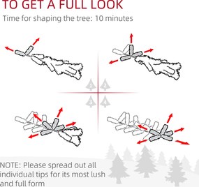 HOMCOM Brad de Crăciun Înzăpezit cu 263 de Crengi și Lumini LED Albe, Brad Artificial din Plastic, Ø45x150 cm, Verde | Aosom Romania