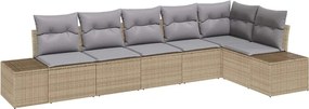 vidaXL Set de canapele pentru grădină 6 pcs Beige și gri deschis