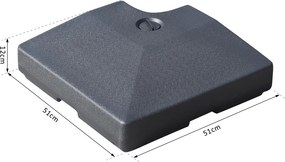 Outsunny Set 4 Baza Incrucisata pentru Umbrela de Gradina de Umplut cu Apa si Nisip,Negru, 51x51x12cm