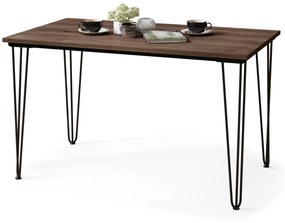 Mazzoni HAIRPIN S-120 Stejar Maro - MASĂ LOFT PENTRU BUCĂTĂRIA SUFRAGERIE LIVING
