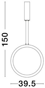 Pendul LED dimabil design modern Change negru 39,5cm