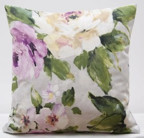 Fete de perna decorative gri 40x40 cu model floral 50x60 cm