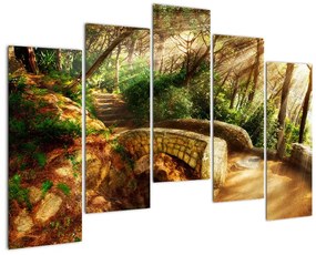 Tablou modern - poteci de pădure (125x90cm)
