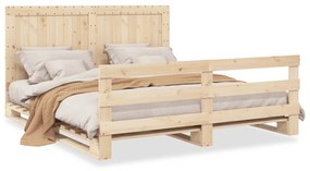 3281543 vidaXL Cadru pat cu tăblie 200x200 cm, lemn masiv de pin