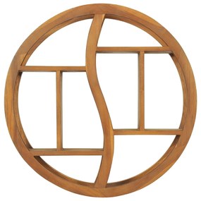 320770 vidaXL Raft de perete Yin Yang, 60x15x60 cm, lemn masiv de tec