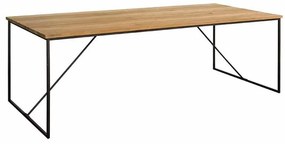 Masa de dining dreptunghiulara Felino din lemn de tec natural 220 cm