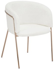 Fotoliu sufragerie de design Adomar (fildeș + roz auriu + crom) . 1097096