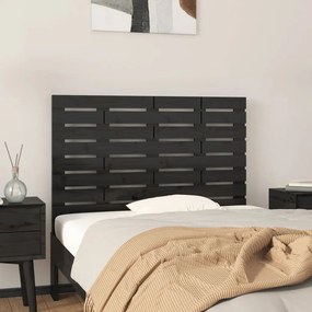 824747 vidaXL Tăblie de pat pentru perete, negru, 81x3x63 cm, lemn masiv pin