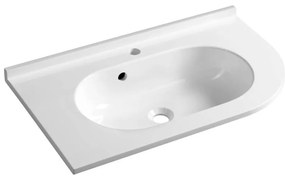 Sapho - Lavoar încastrat de colț PULSE 75x43 cm marmură/alb