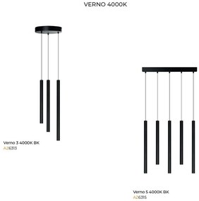 Lustra LED suspendata stil minimalist VERNO 3 negru 4000K