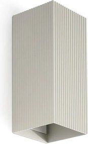 Aplica perete aluminiu striat gri, 2xGU10, LUNE square