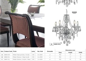 Candelabru stil clasic Marie Therese 8L transparent 8888-8CL SRT