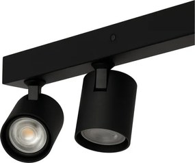 Plafoniera liniara neagra cu 6 spoturi EXO 6, 200cm