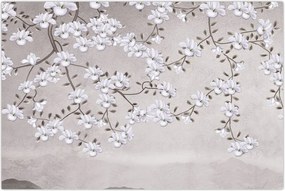 Tablou - Flori într-un peisaj gri (90x60 cm)