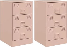 vidaXL Noptiere, 2 buc., 34,5x39x62 , 34,5x39x62 cm, oțel