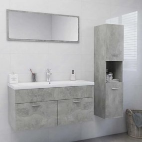 Set mobilier de baie, gri beton, PAL Gri beton, 100 x 38.5 x 46 cm, 1