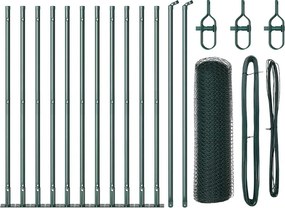 vidaXL Stâlp de gard. Verde 25 x 0,5 m (plasă de 13 mm) Oțel
