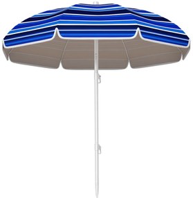 Outsunny Umbrelă de plajă Ø 1,8 m mare umbrelă inclinabilă pliabilă protecție solară UPF50+ ușoară geantă de transport multicolor | Aosom Romania