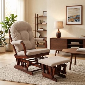 Fotoliu confortabil de relaxare cu taburetTreviso, maro închis