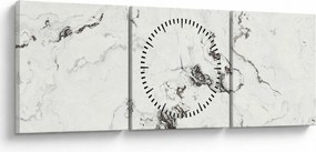 Tablou - Marmură albă (cu ceas) (90x30 cm)