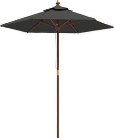 vidaXL Umbrelă de soare de grădină stâlp din lemn antracit 196x231 cm