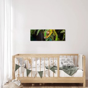 Tablou cu cameleon (cu ceas) (90x30 cm)