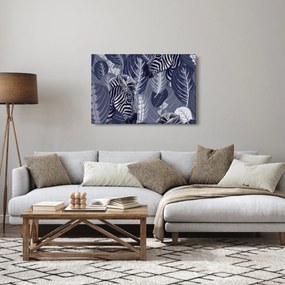 Tablou - Zebre între frunze (90x60 cm)