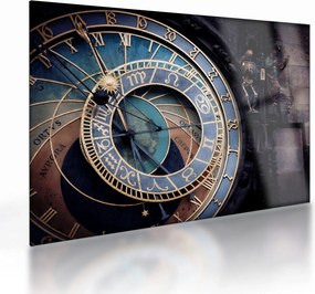 Tablou pe sticlă - Orloj, Praga (70x50 cm)