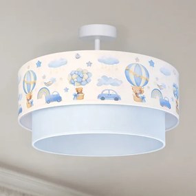 Brilagi-LED Lustră aplicată pentru copii BOBO, 1xE27/60W/230V, Ø 40 cm, crem/albastru, cu ursuleț