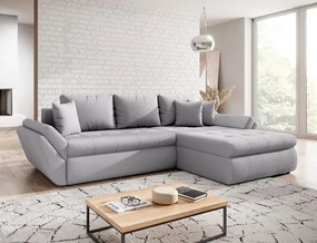 Colțar extensibil dumonde cu ladă de depozitare si sezut confortabil din spuma high-density, Loana Euphoria Dove II 270x185 cm